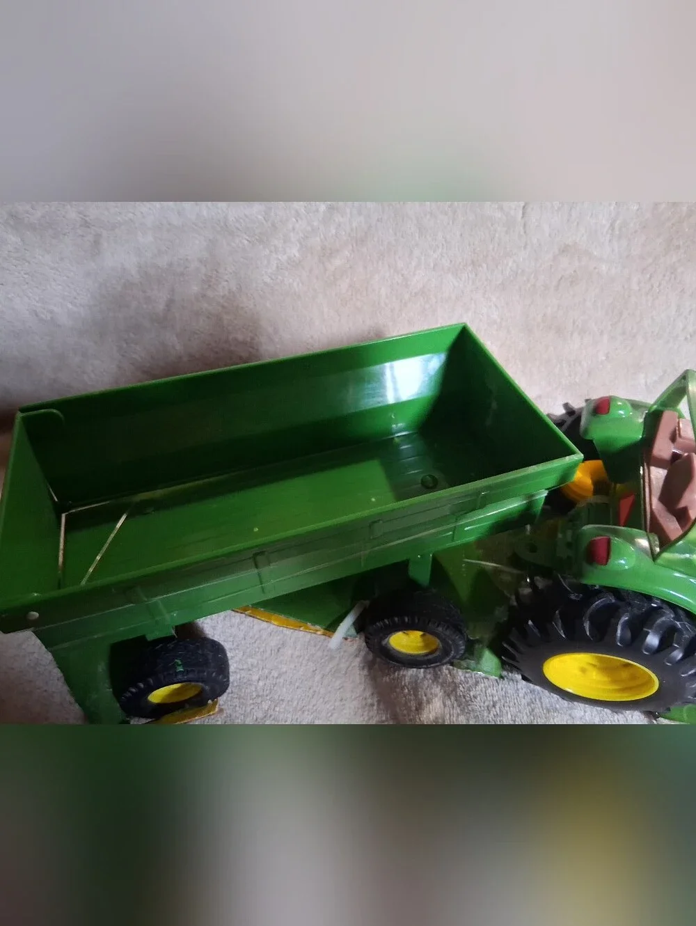 John Deere Green Toy Tractor with Tipping Trailer - Kids Farm Play